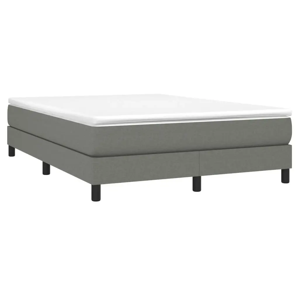 Box Spring Bed with Mattress Dark Grey 153x203 cm Queen Size Fabric 3144119