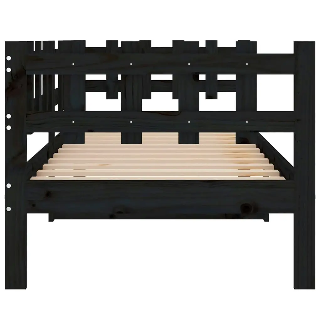 Day Bed Black 92x187 cm Single Size Solid Wood Pine 820765