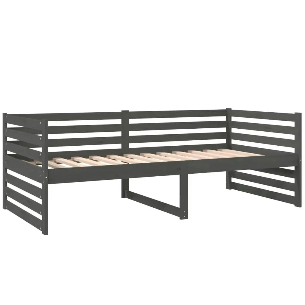 Day Bed Grey 92x187 cm Single Size Solid Wood Pine 814651