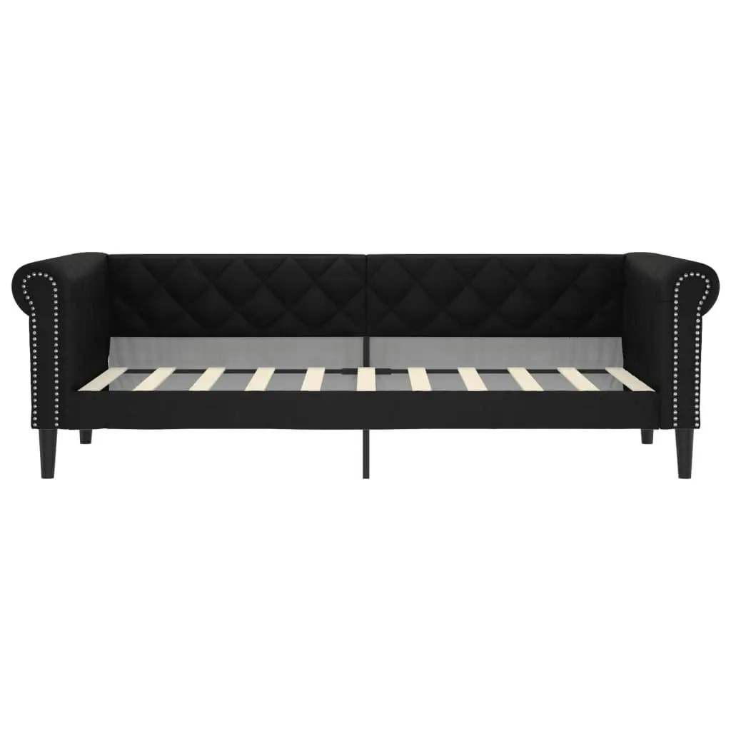 Day Bed Black 92x187 cm Single Size Faux Leather 354234