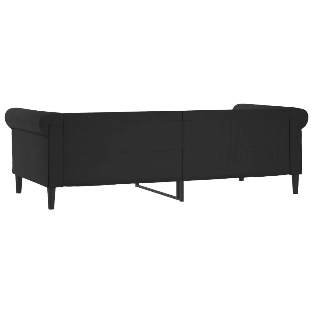 Day Bed Black 92x187 cm Single Size Faux Leather 354234