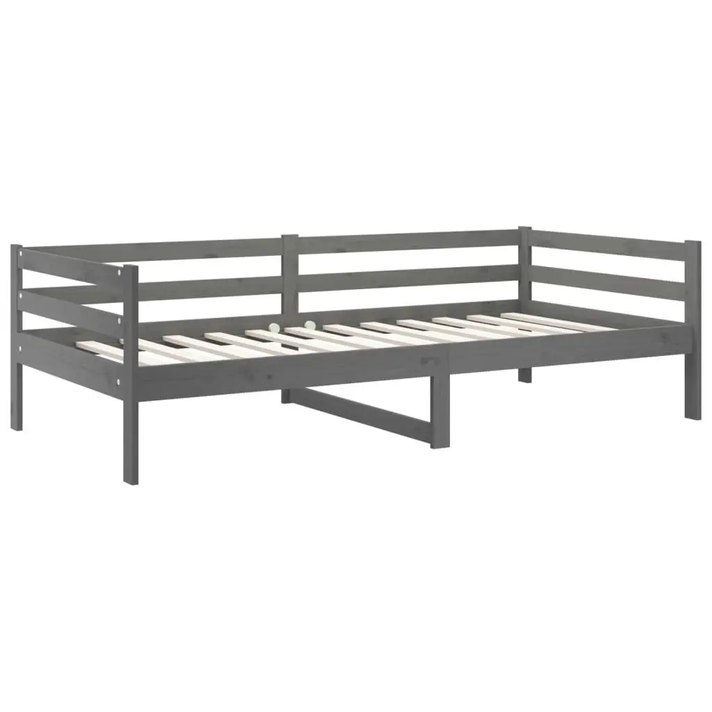 Day Bed Grey 92x187 cm Single Size Solid Wood Pine 814636