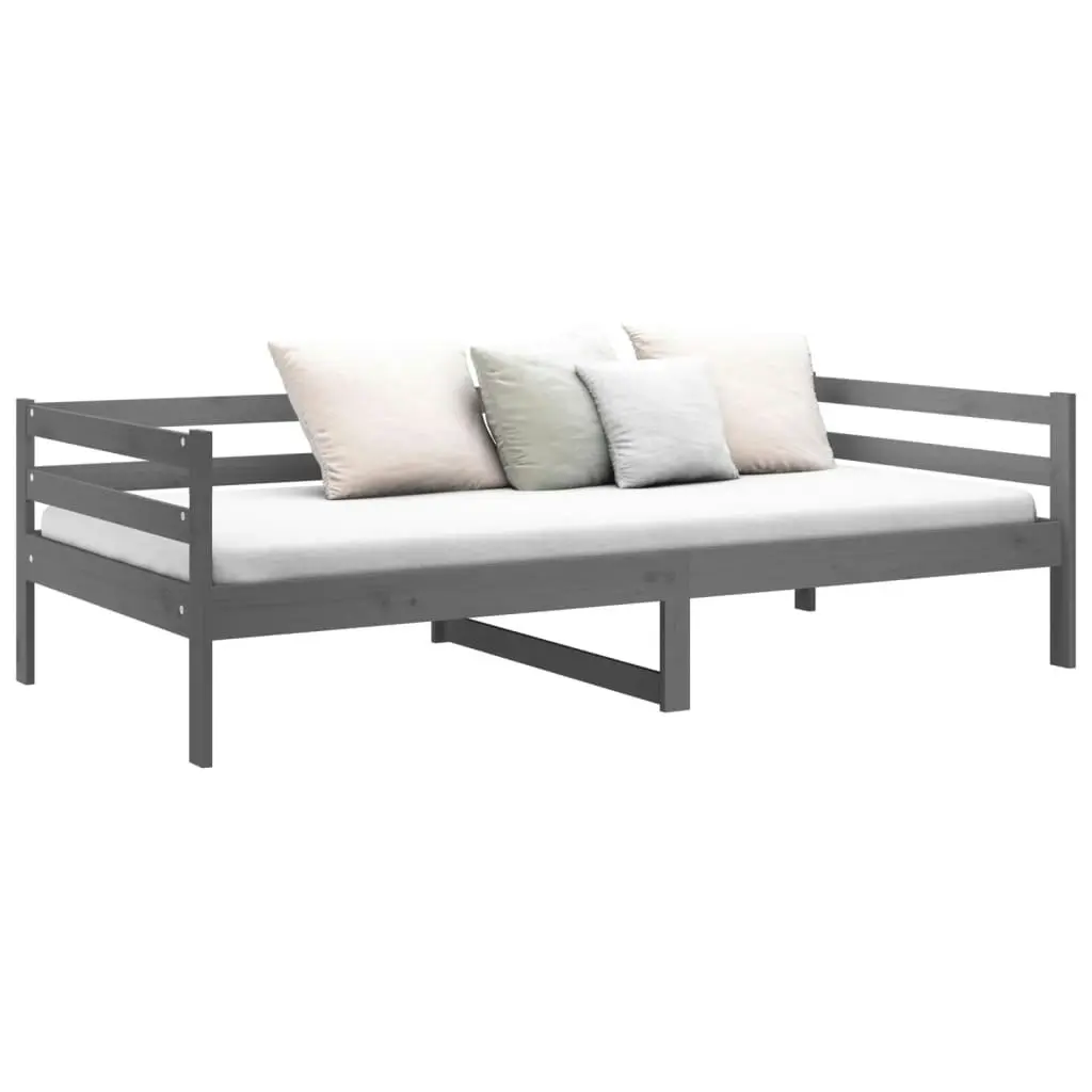 Day Bed Grey 92x187 cm Single Size Solid Wood Pine 814636