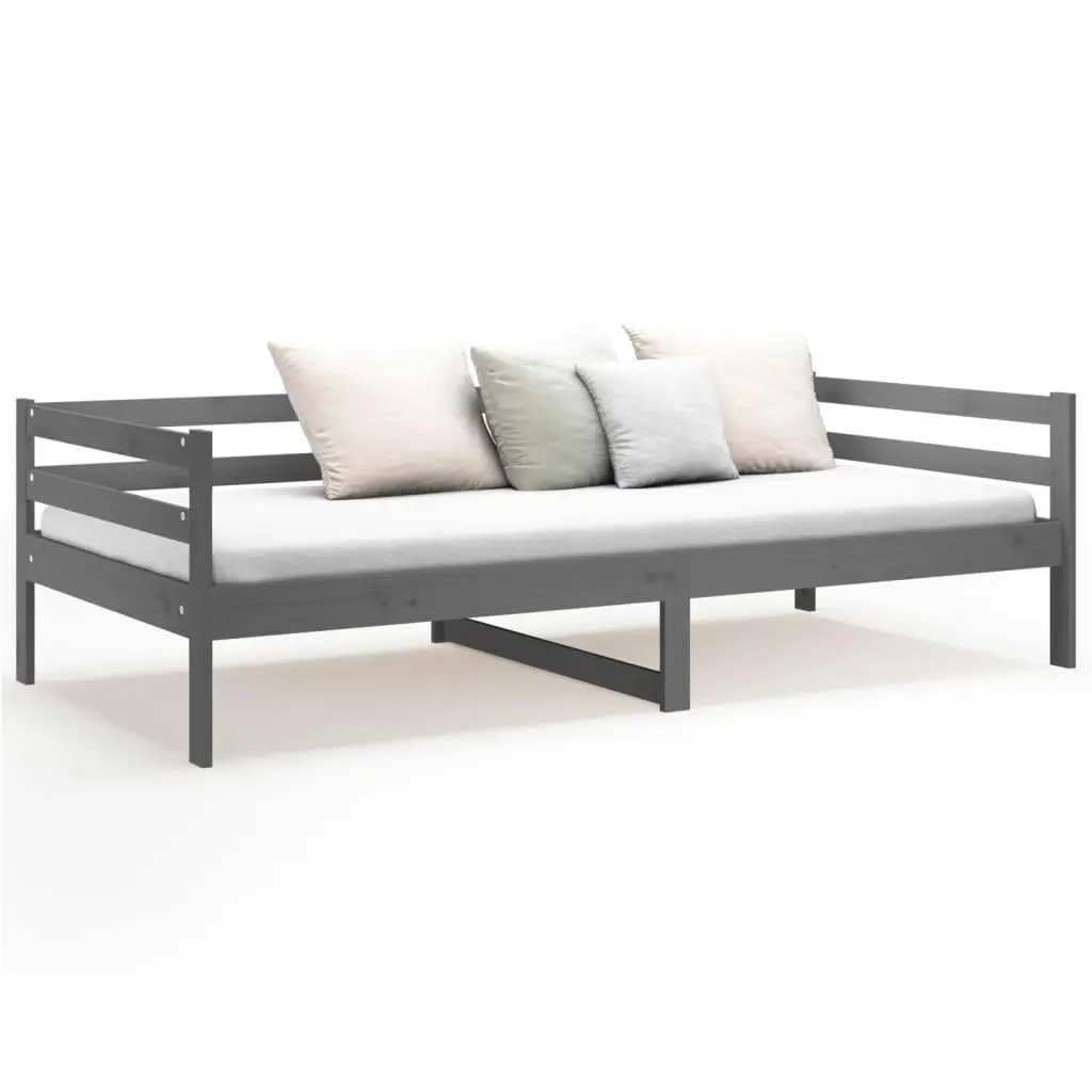 Day Bed Grey 92x187 cm Single Size Solid Wood Pine 814636