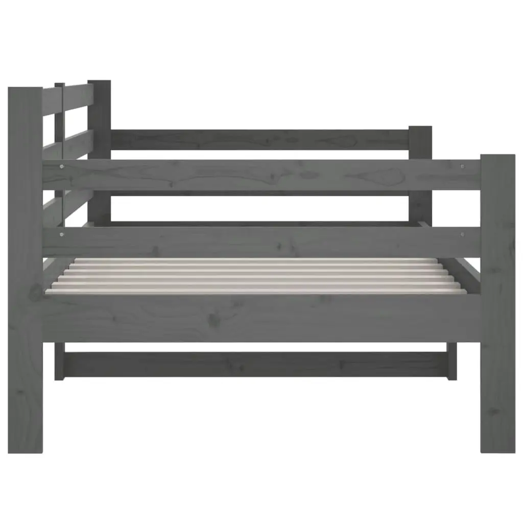 Day Bed Grey 92x187 cm Single Size Solid Wood Pine 814641