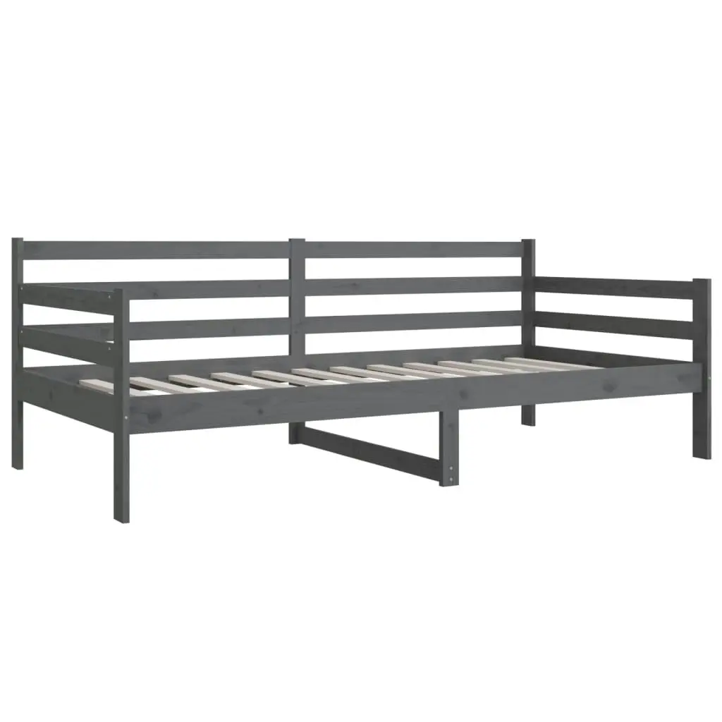 Day Bed Grey 92x187 cm Single Size Solid Wood Pine 814641