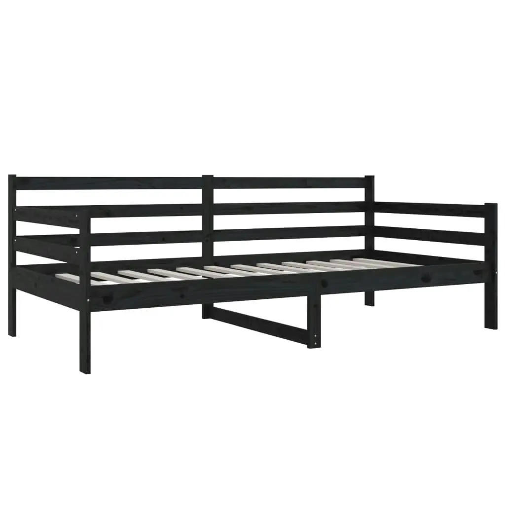 Day Bed without Mattress Black 90x190 cm Solid Wood Pine 814643