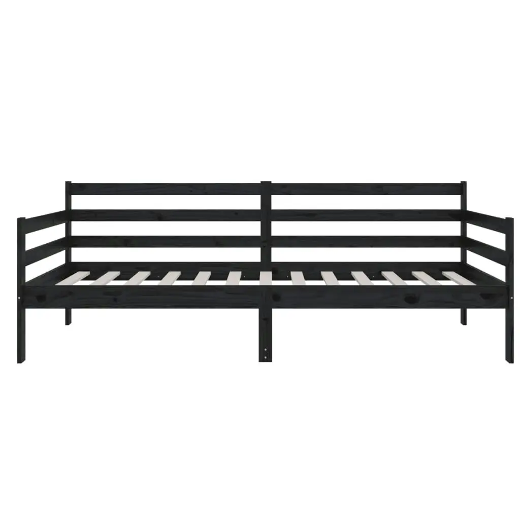 Day Bed without Mattress Black 90x190 cm Solid Wood Pine 814643