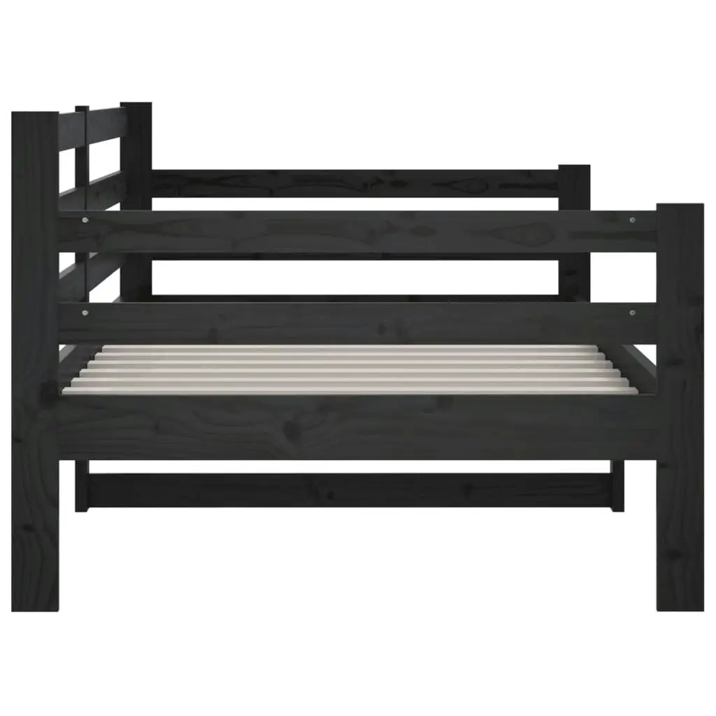 Day Bed without Mattress Black 90x190 cm Solid Wood Pine 814643