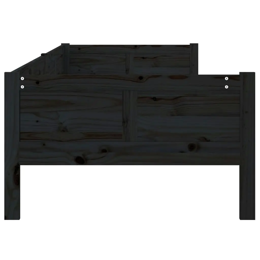 Day Bed without Mattress Black Solid Wood Pine 90x190 cm 820251