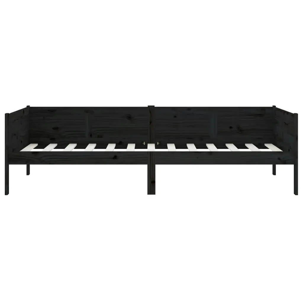 Day Bed without Mattress Black Solid Wood Pine 90x190 cm 820251