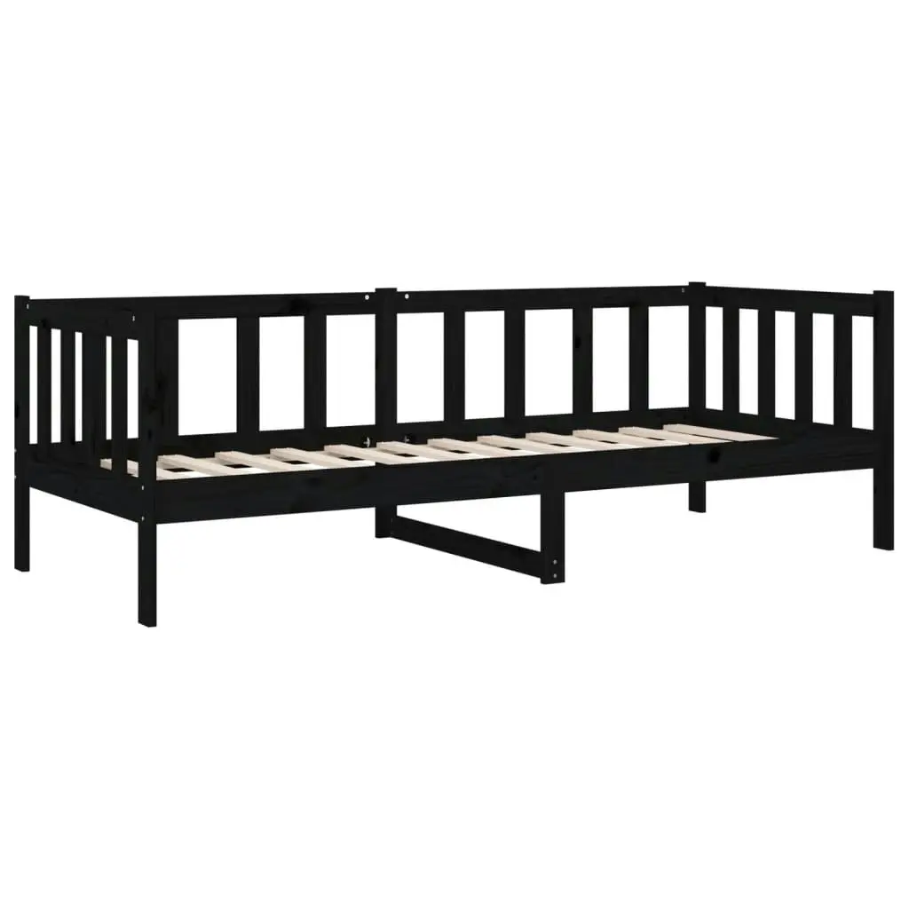 Day Bed without Mattress Black 90x190 cm Solid Wood Pine 814648