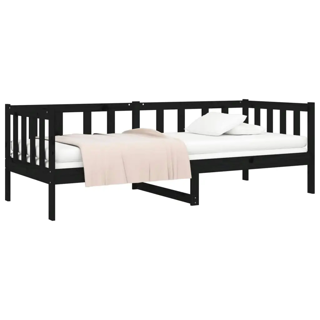 Day Bed without Mattress Black 90x190 cm Solid Wood Pine 814648