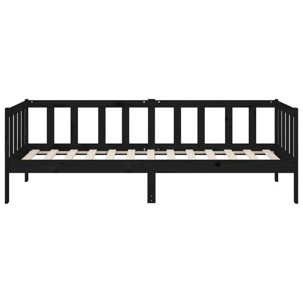 Day Bed without Mattress Black 90x190 cm Solid Wood Pine 814648