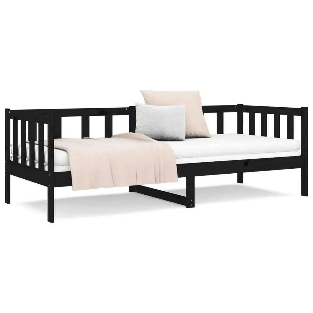 Day Bed without Mattress Black 90x190 cm Solid Wood Pine 814648