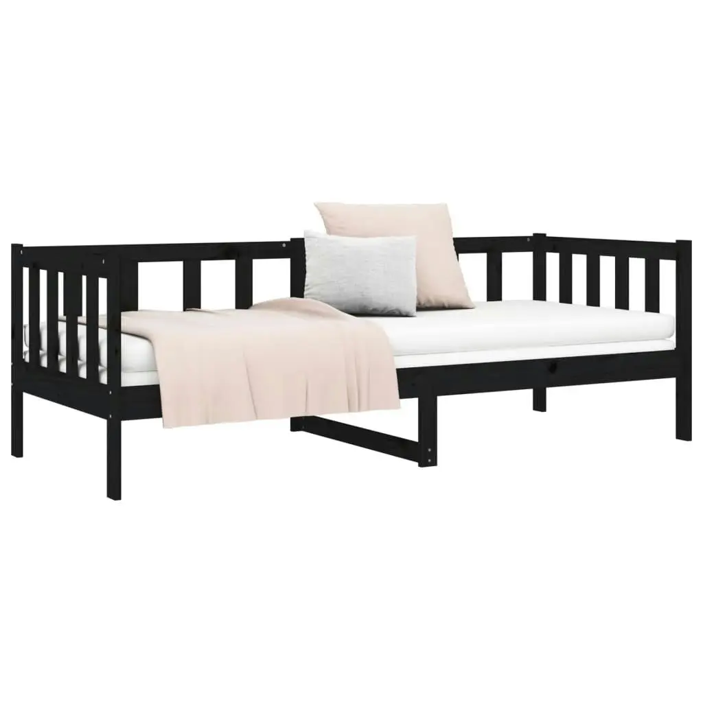 Day Bed without Mattress Black 90x190 cm Solid Wood Pine 814648