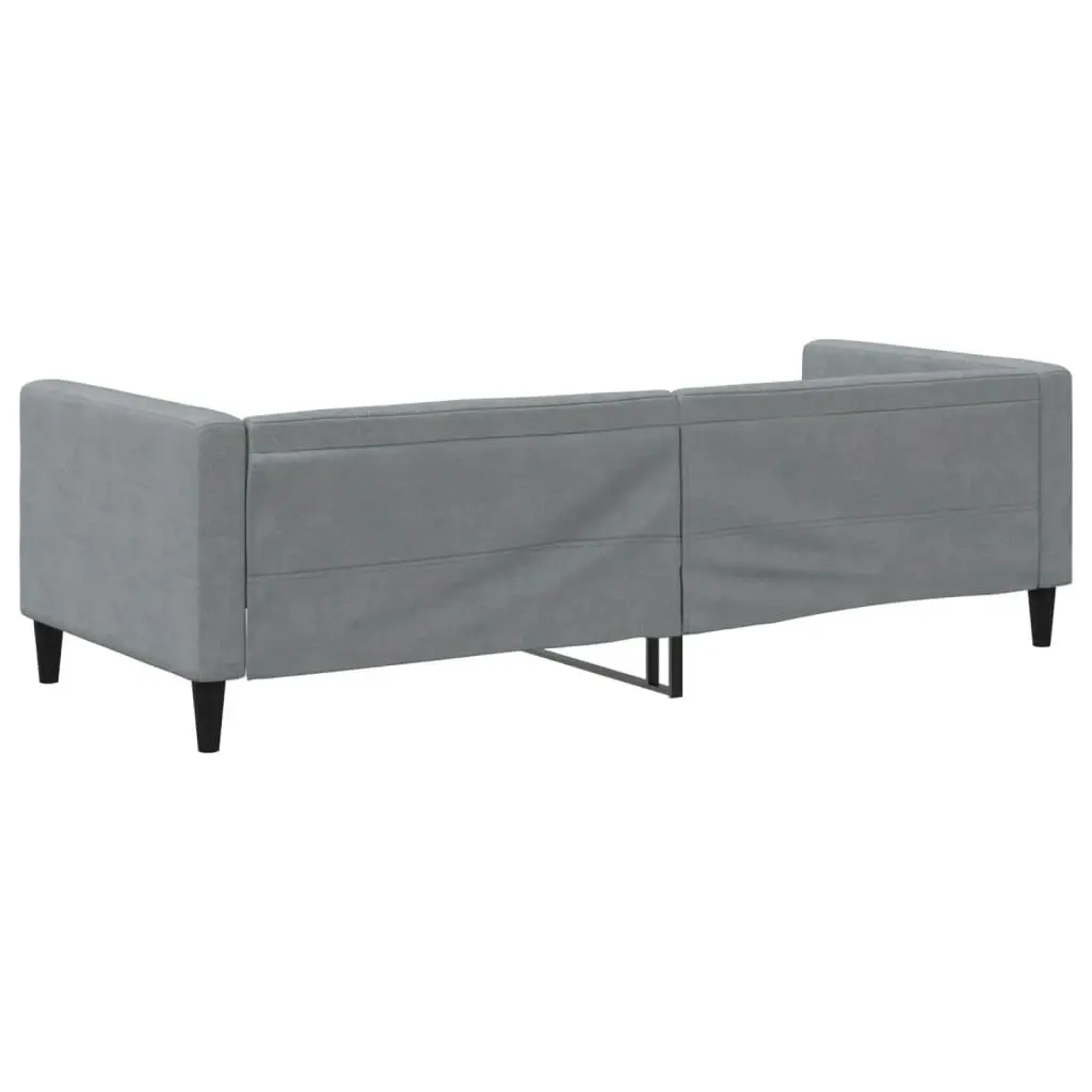 Day Bed without Mattress Light Grey 90x190 cm Fabric 353993