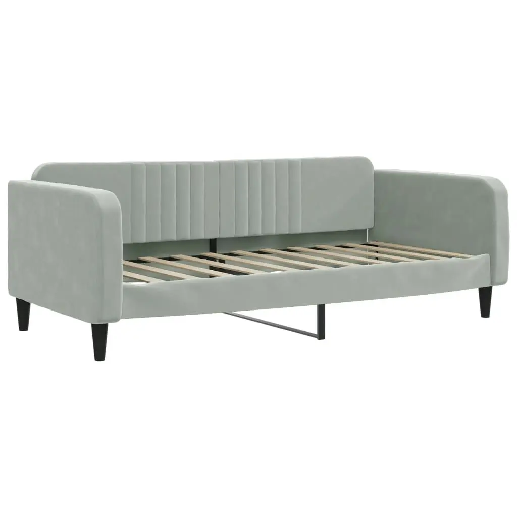 Daybed with Trundle&Drawers without Mattress Light Grey 90x190 cm 3197124