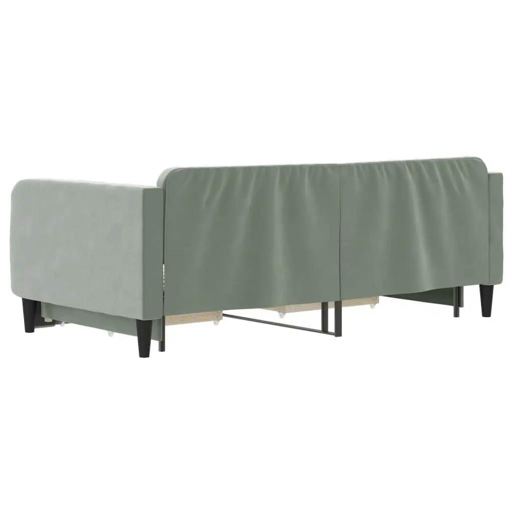 Daybed with Trundle&Drawers without Mattress Light Grey 90x190 cm 3197124