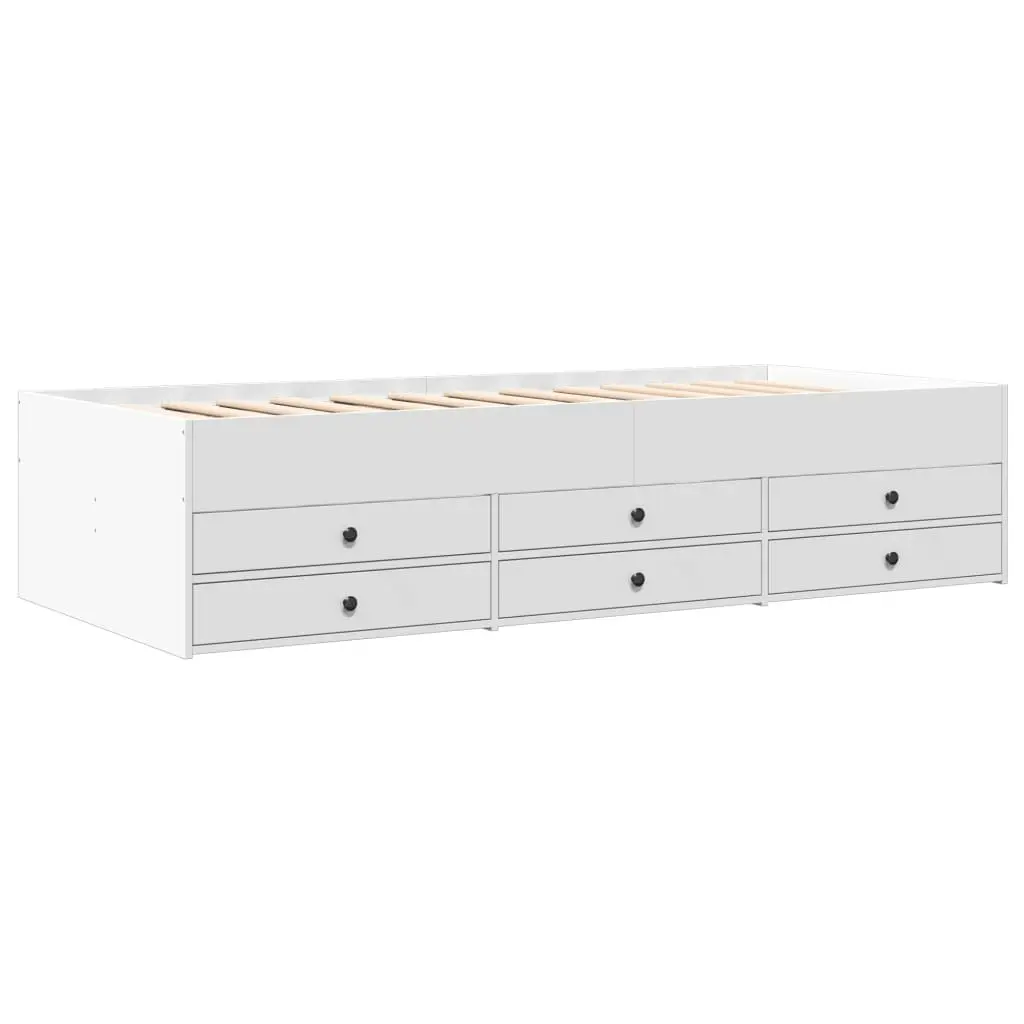 Daybed with Drawers White 90x190 cm Engineered Wood 3280881