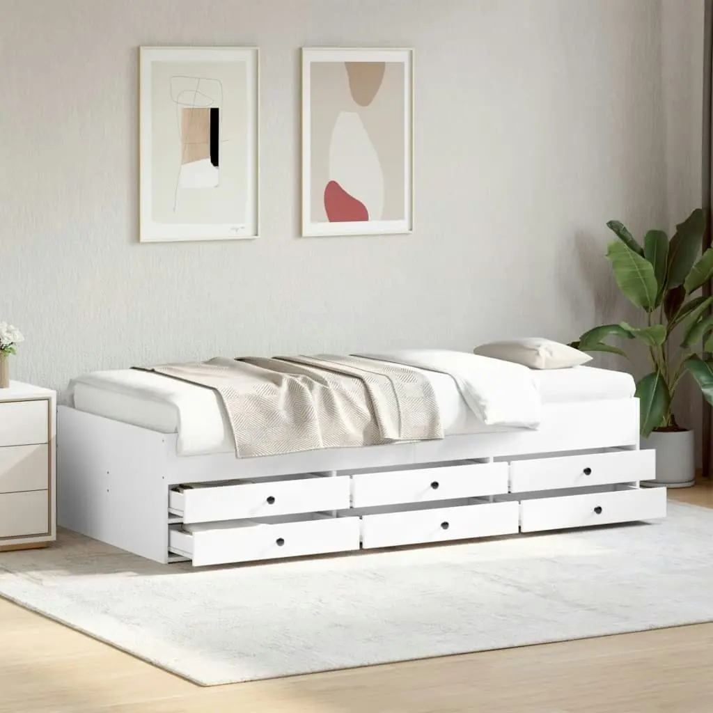 Daybed with Drawers White 90x190 cm Engineered Wood 3280881