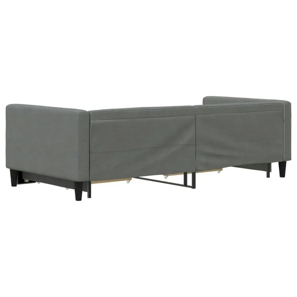 Daybed with Trundle and Drawers Dark Grey 90x190 cm Fabric 3196625