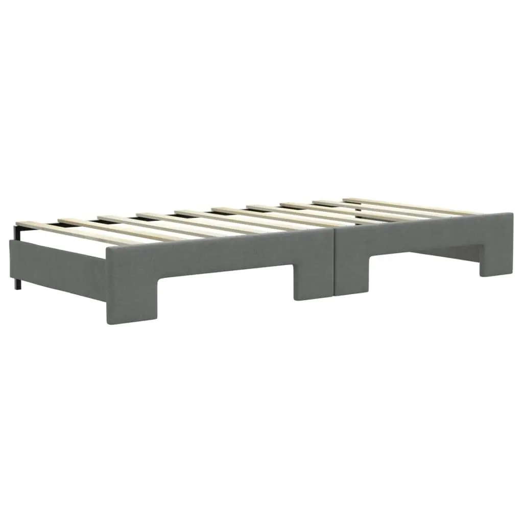 Daybed with Trundle and Drawers Dark Grey 90x190 cm Fabric 3196625