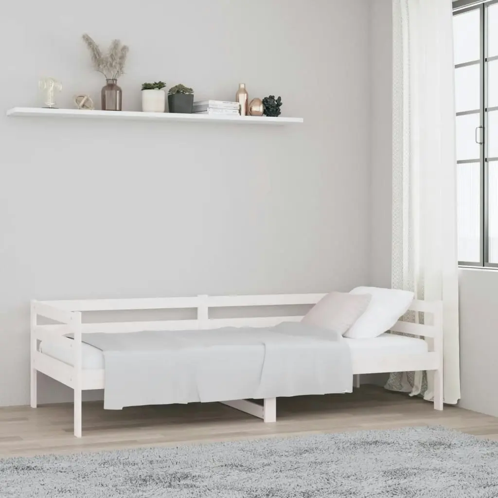 Day Bed White 92x187 cm Single Size Solid Wood Pine 814635