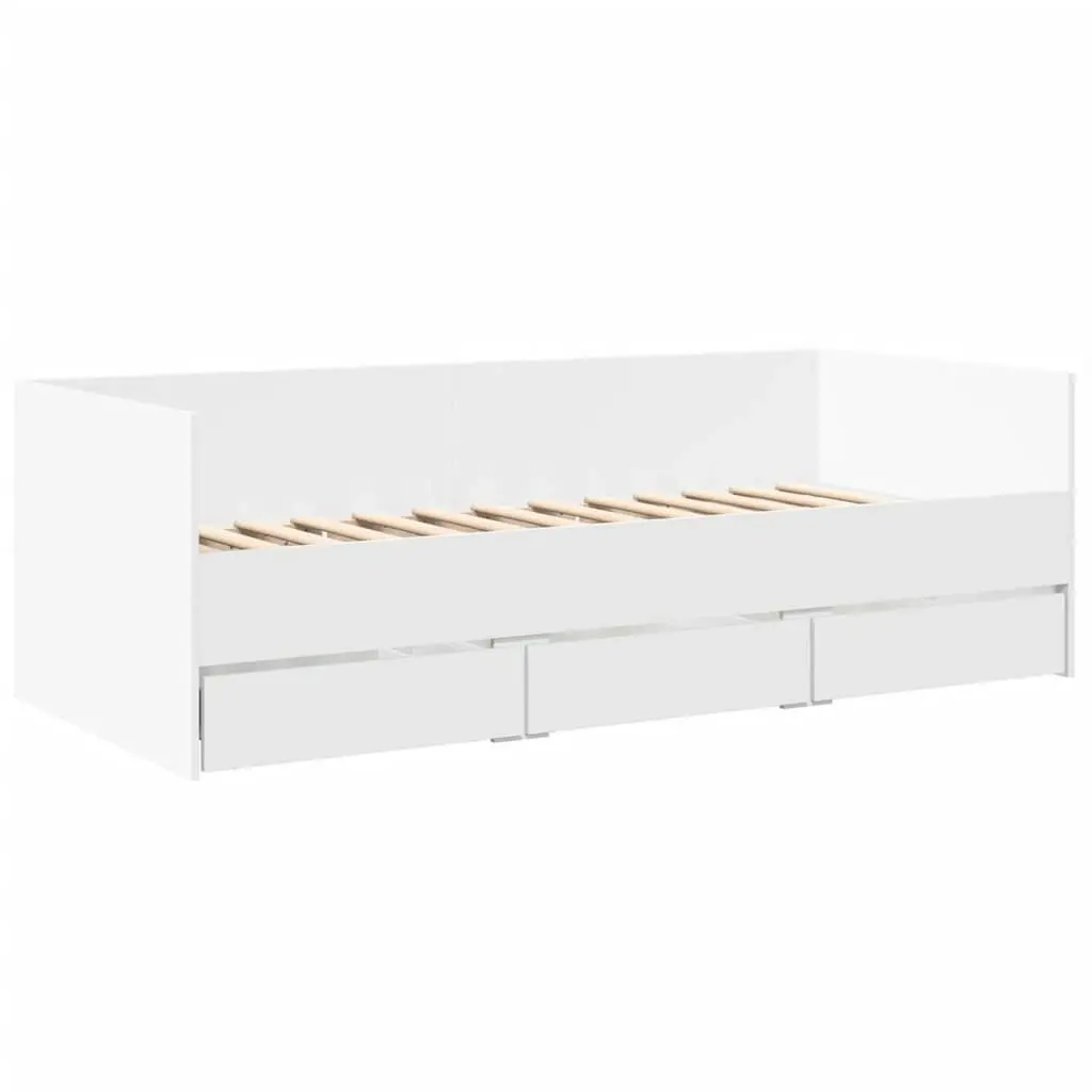 Daybed with Drawers White 90x190 cm Engineered Wood 3280825