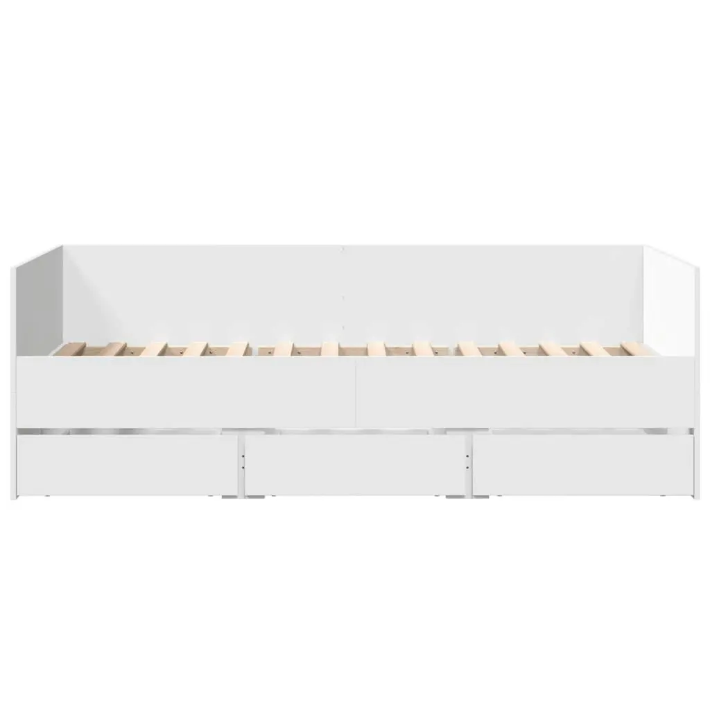 Daybed with Drawers White 90x190 cm Engineered Wood 3280825