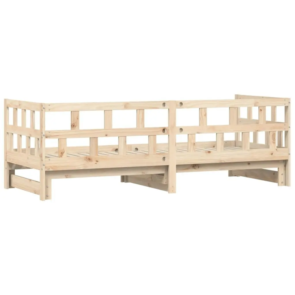 Daybed with Trundle 92x187 cm Single Size Solid Wood Pine 836210