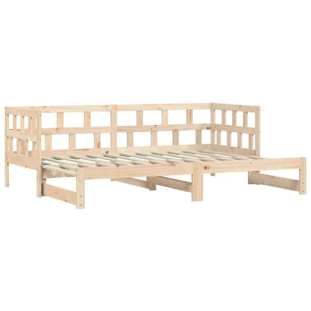 Daybed with Trundle 92x187 cm Single Size Solid Wood Pine 836210