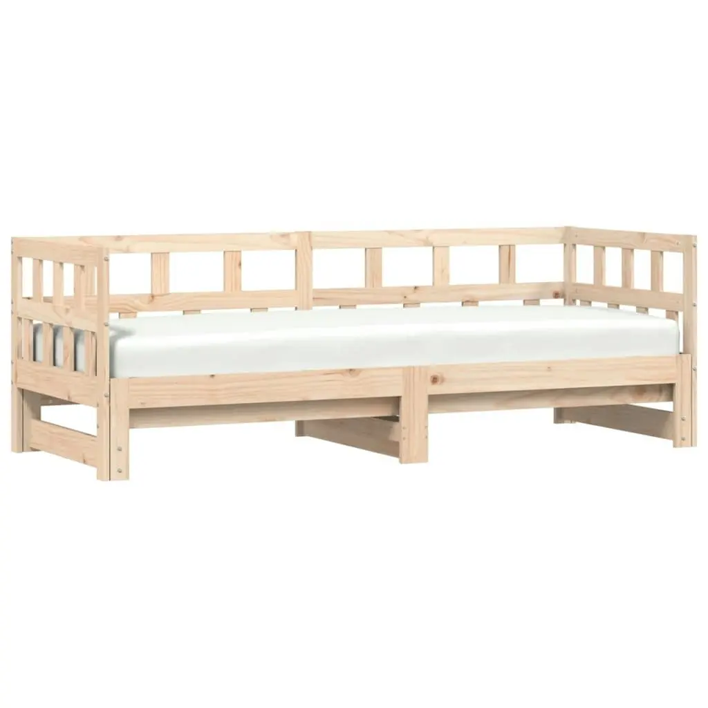 Daybed with Trundle 92x187 cm Single Size Solid Wood Pine 836210