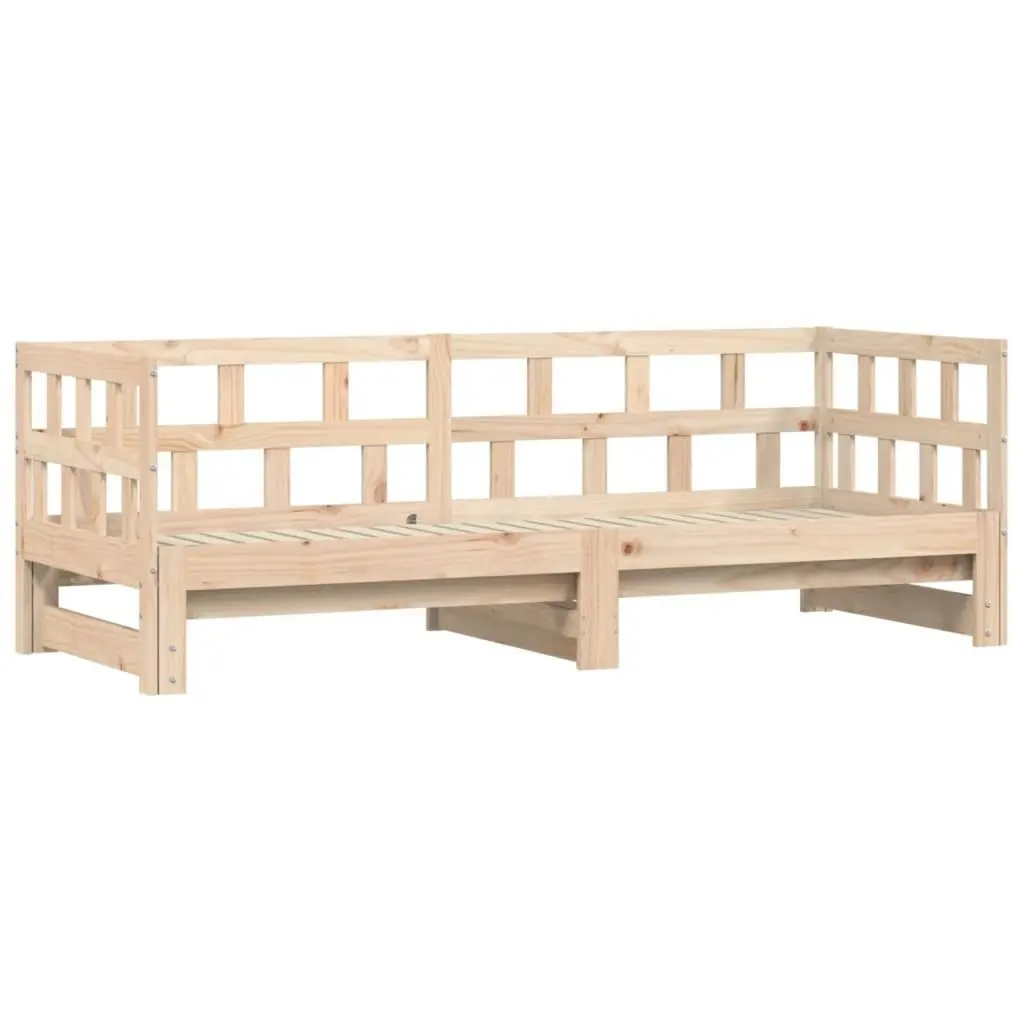 Daybed with Trundle 92x187 cm Single Size Solid Wood Pine 836210