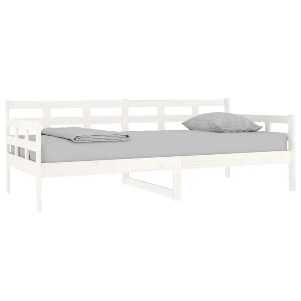 Day Bed White Solid Wood Pine 92x187 cm Single Size 820368