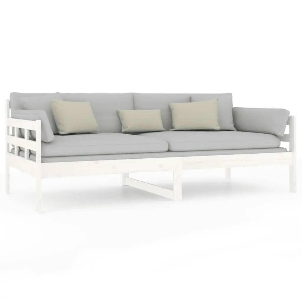 Day Bed White Solid Wood Pine 92x187 cm Single Size 820368