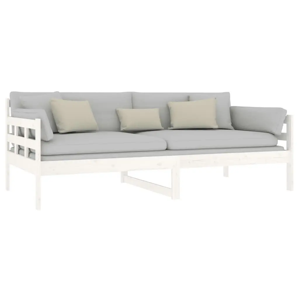 Day Bed White Solid Wood Pine 92x187 cm Single Size 820368