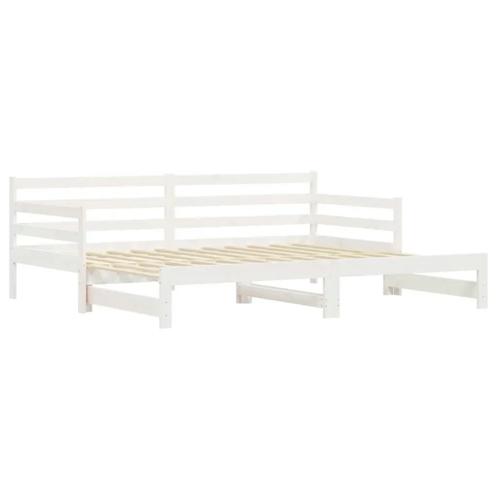 Daybed with Trundle White 92x187 cm Single Size Solid Wood Pine 836154