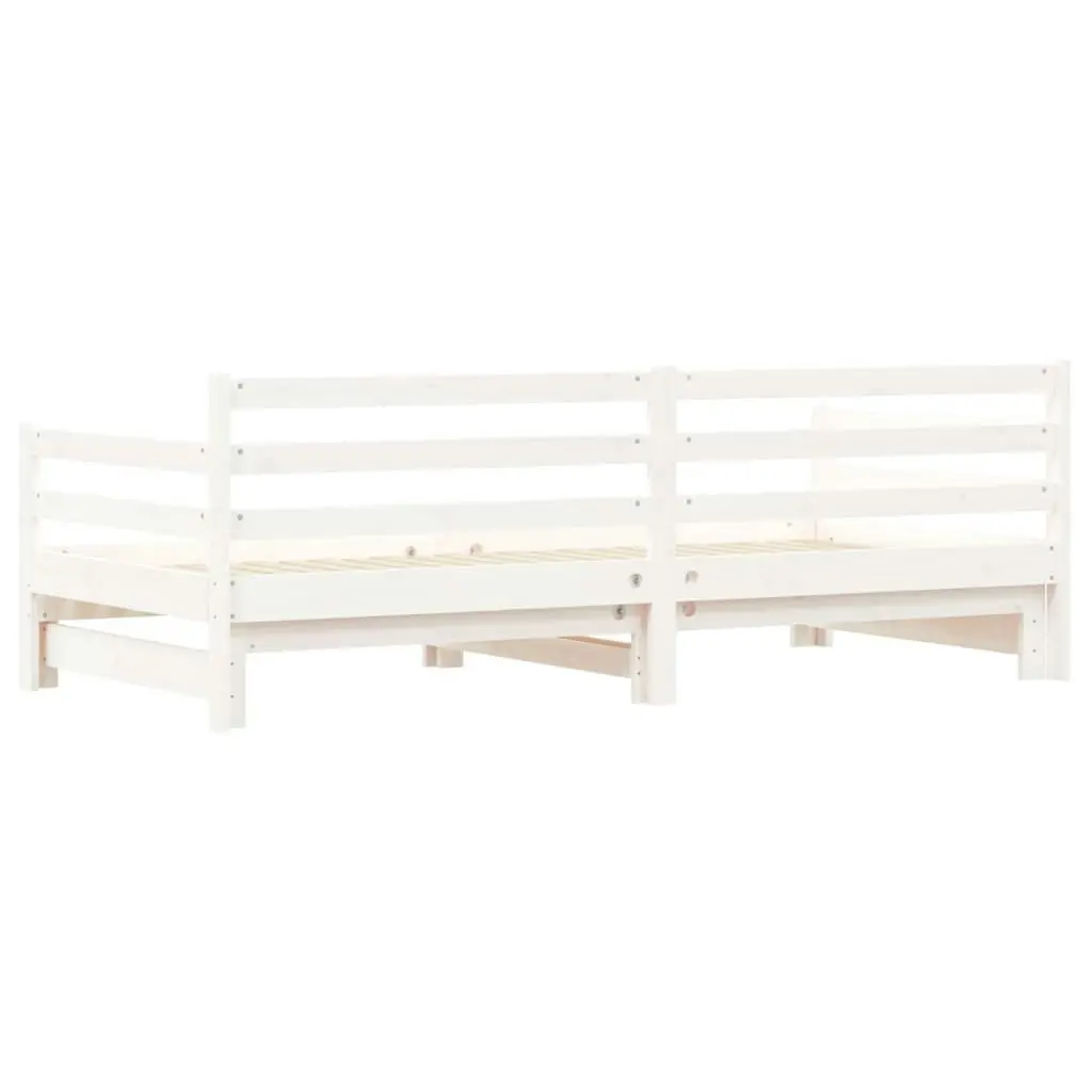 Daybed with Trundle White 92x187 cm Single Size Solid Wood Pine 836154