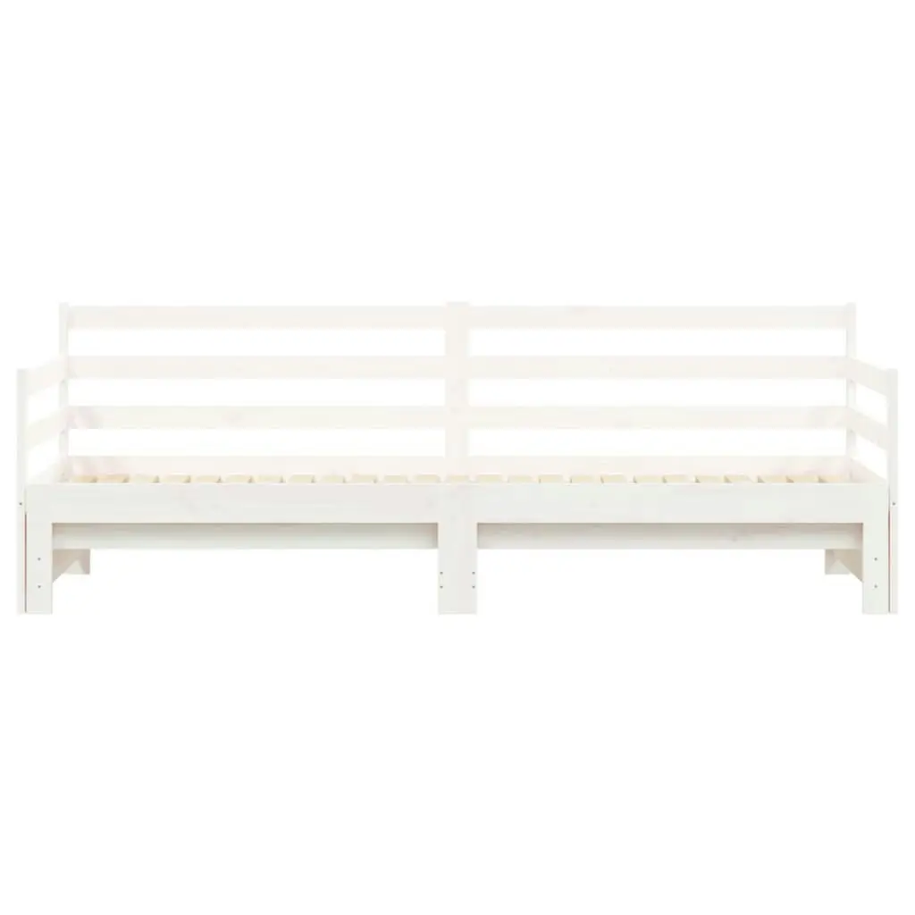 Daybed with Trundle White 92x187 cm Single Size Solid Wood Pine 836154