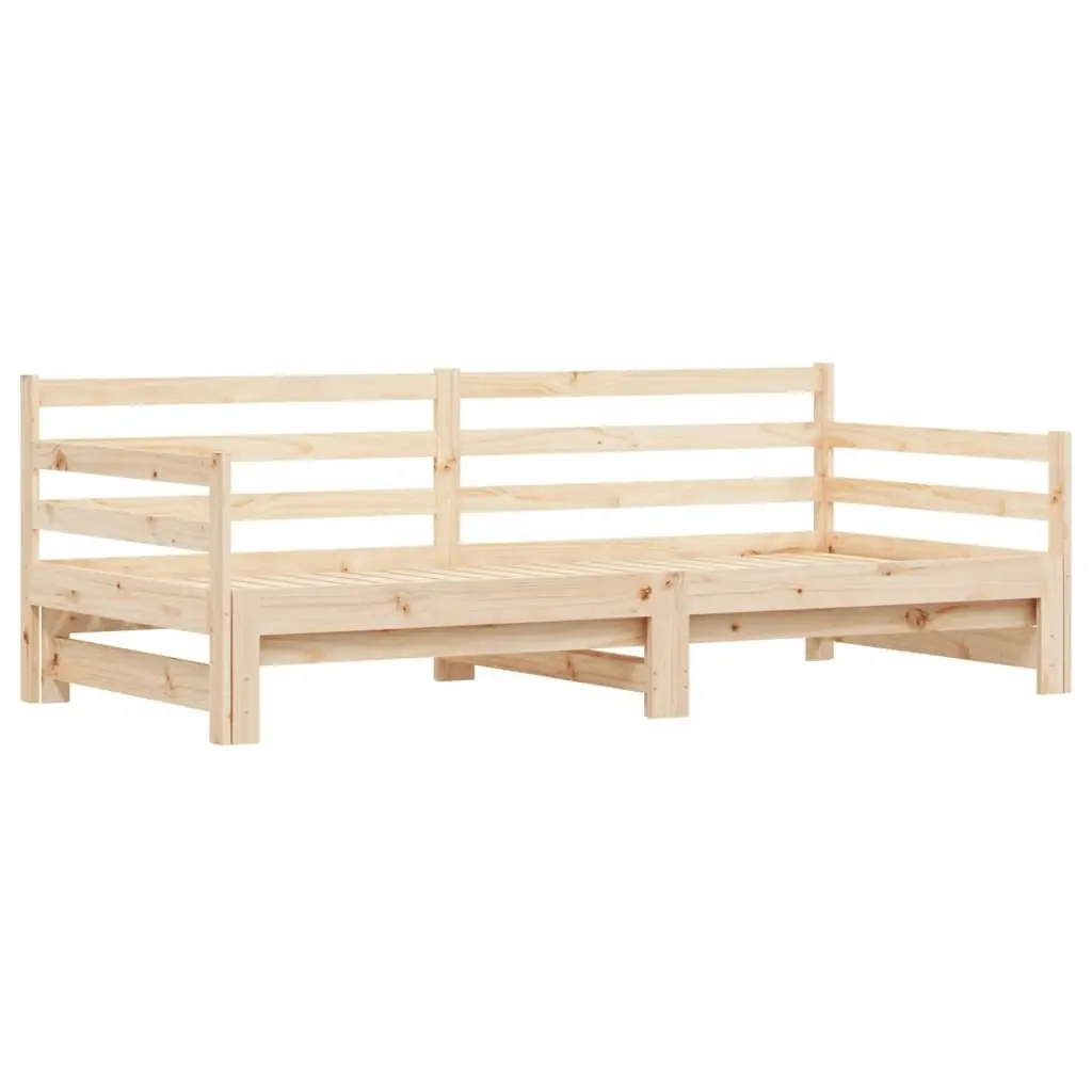 Daybed with Trundle 92x187 cm Single Size Solid Wood Pine 836153