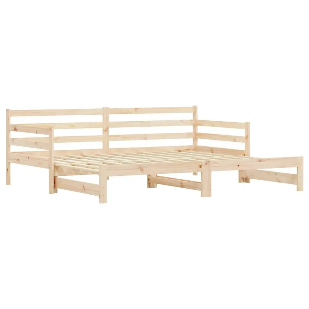 Daybed with Trundle 92x187 cm Single Size Solid Wood Pine 836153