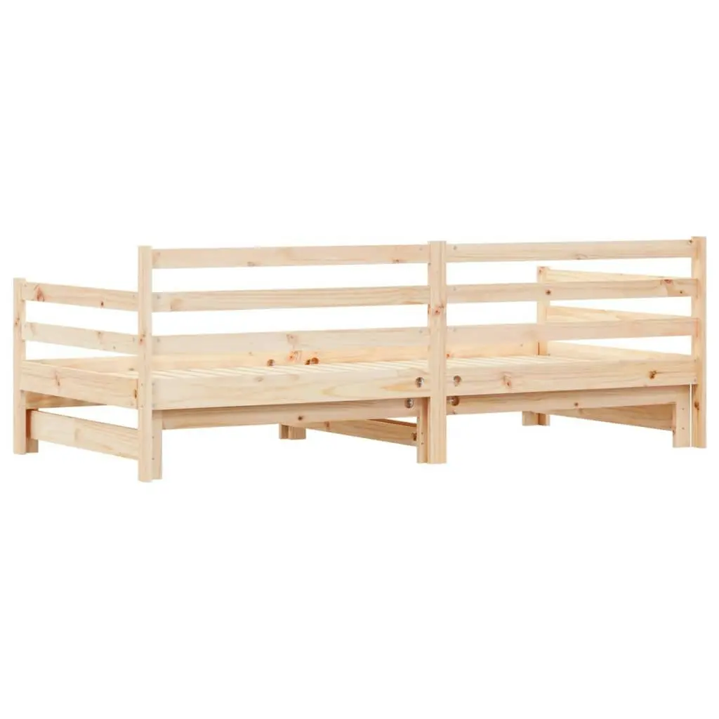 Daybed with Trundle 92x187 cm Single Size Solid Wood Pine 836153