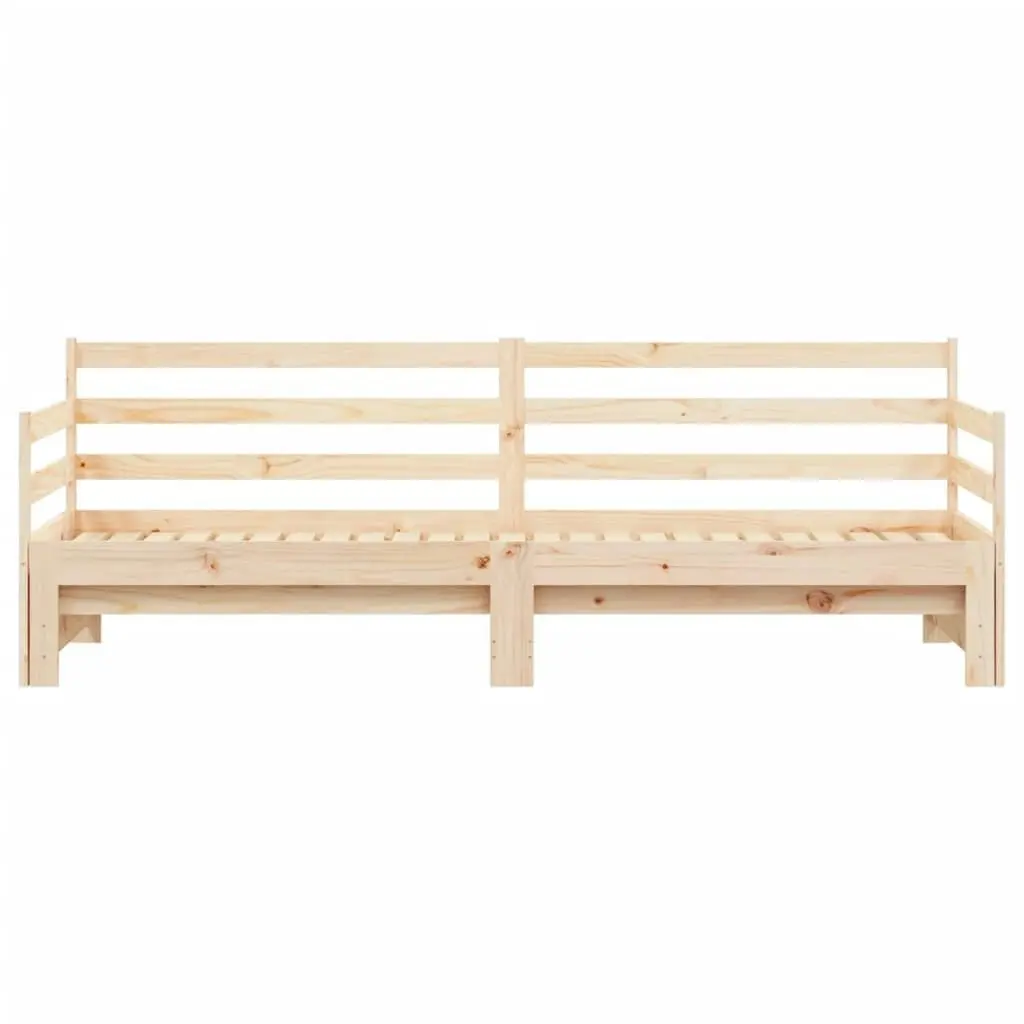 Daybed with Trundle 92x187 cm Single Size Solid Wood Pine 836153