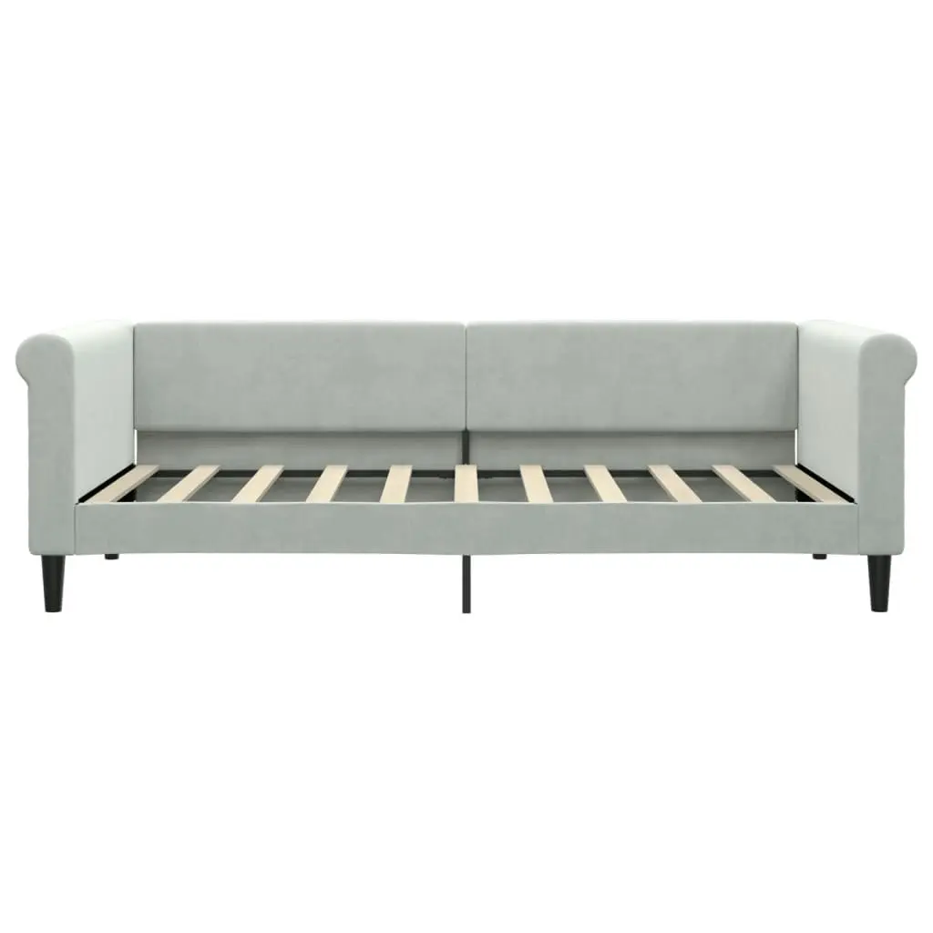 Daybed with Trundle and Drawers Light Grey 92x187 cm Single Size Velvet 3197832