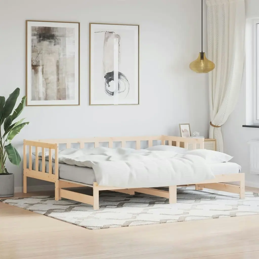 Day Bed with Trundle 92x187 cm Single Size Solid Wood Pine 836162