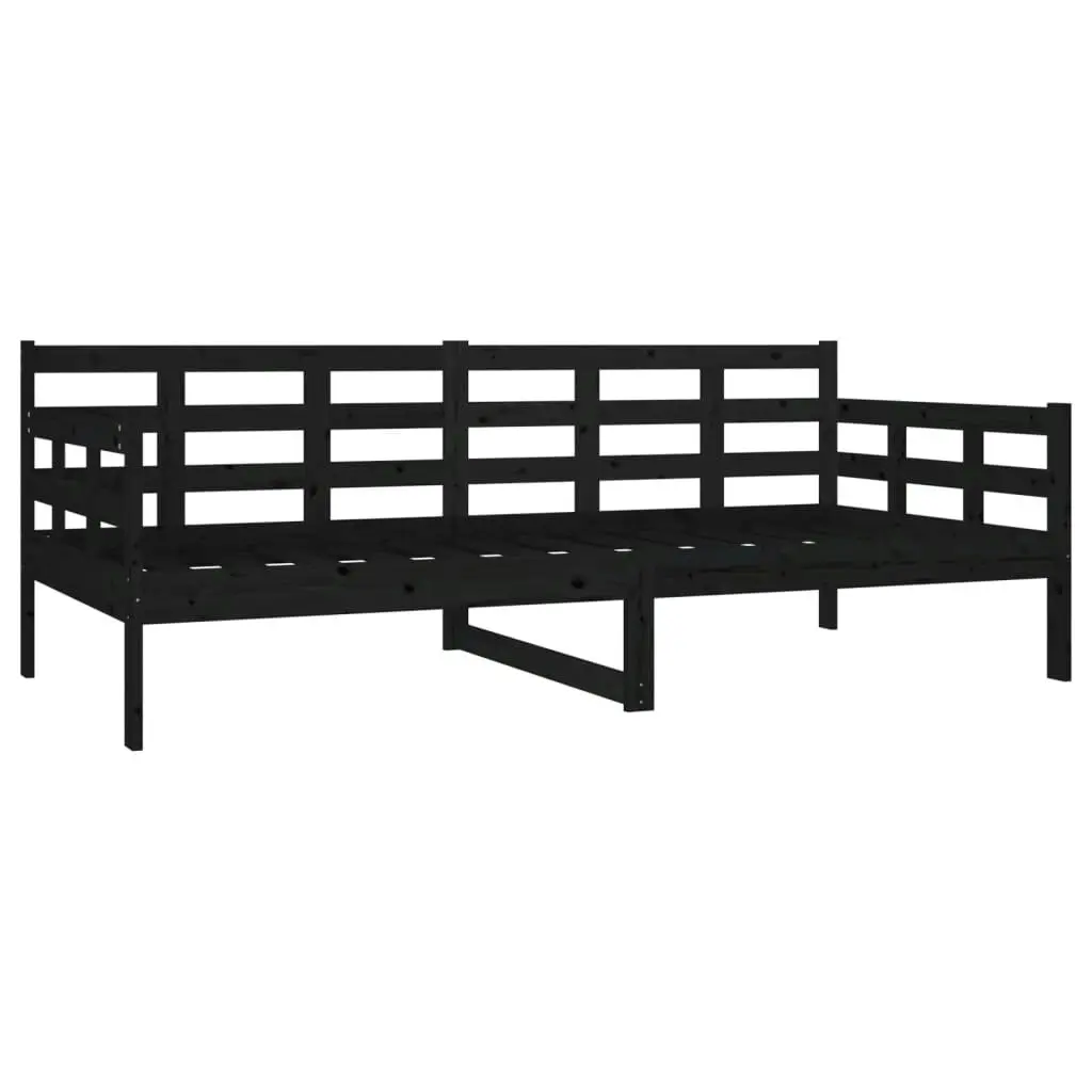 Day Bed Black Solid Wood Pine 92x187 cm Single Size 820371