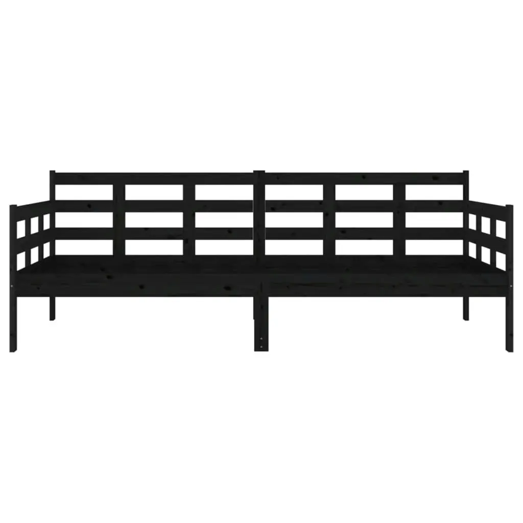 Day Bed Black Solid Wood Pine 92x187 cm Single Size 820371