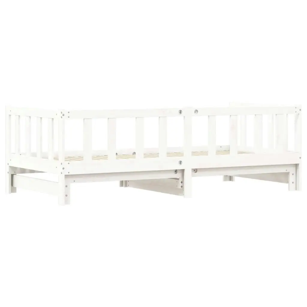 Day Bed with Trundle White 92x187 cm Single Size Solid Wood Pine 836163