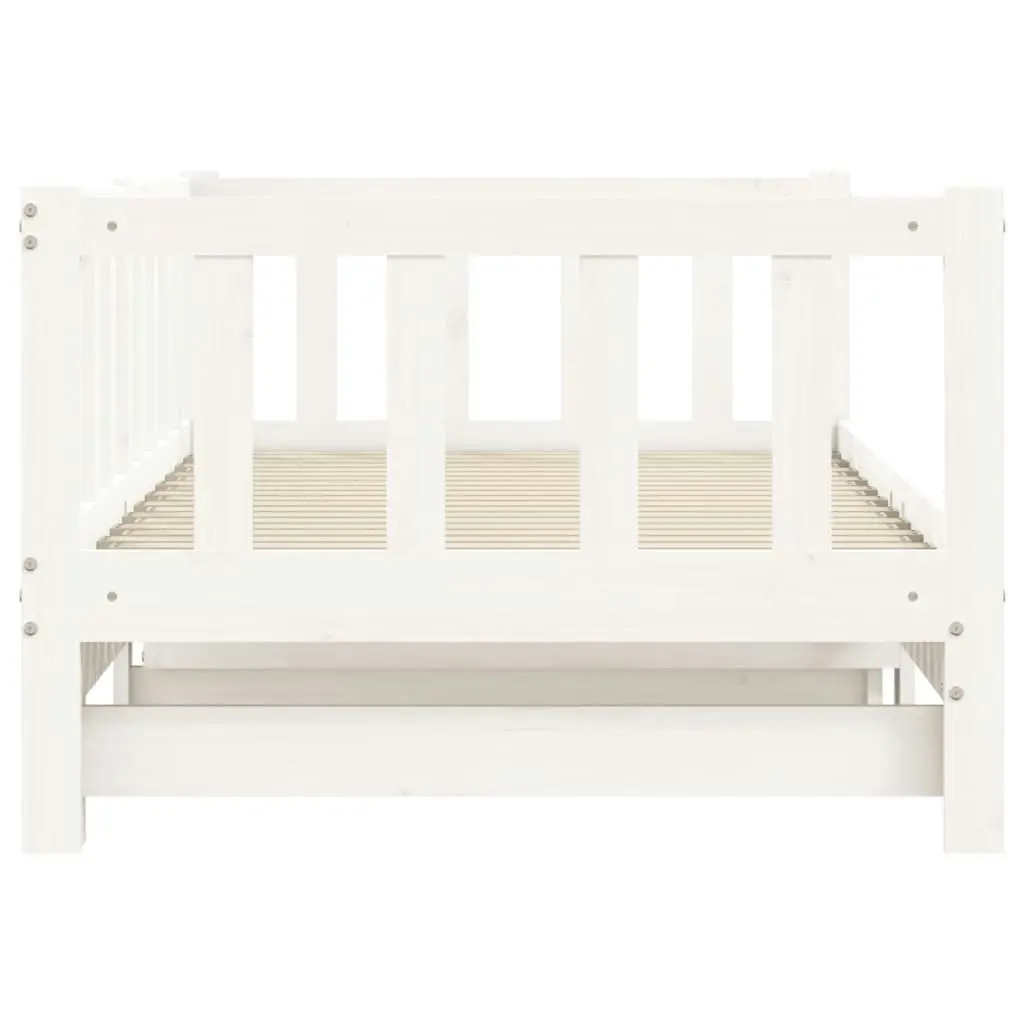 Day Bed with Trundle White 92x187 cm Single Size Solid Wood Pine 836163